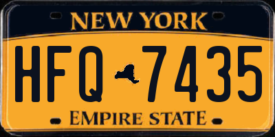 NY license plate HFQ7435