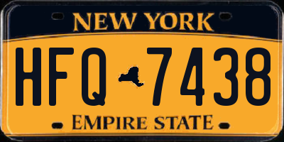 NY license plate HFQ7438