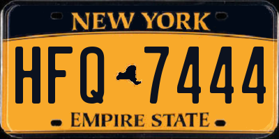 NY license plate HFQ7444