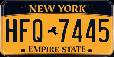 NY license plate HFQ7445