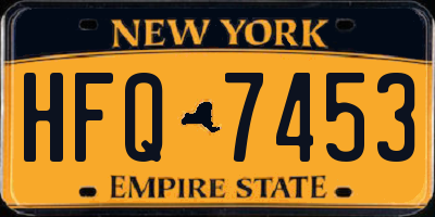 NY license plate HFQ7453