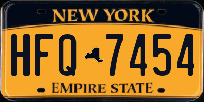NY license plate HFQ7454