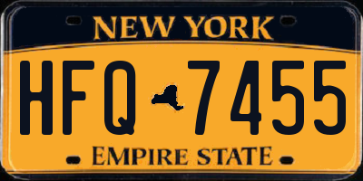 NY license plate HFQ7455