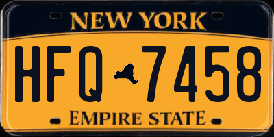 NY license plate HFQ7458
