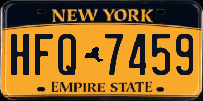 NY license plate HFQ7459