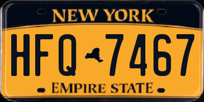 NY license plate HFQ7467