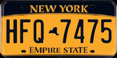 NY license plate HFQ7475