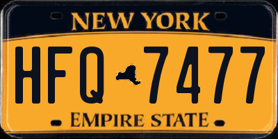 NY license plate HFQ7477