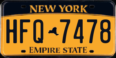 NY license plate HFQ7478