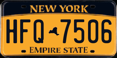 NY license plate HFQ7506