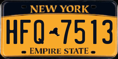 NY license plate HFQ7513