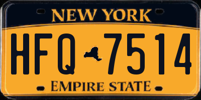 NY license plate HFQ7514