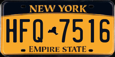 NY license plate HFQ7516