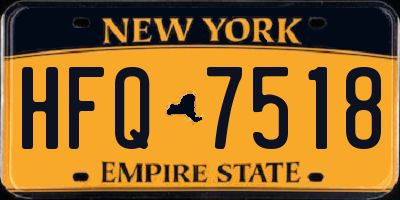 NY license plate HFQ7518