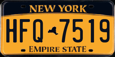 NY license plate HFQ7519