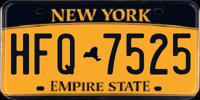NY license plate HFQ7525