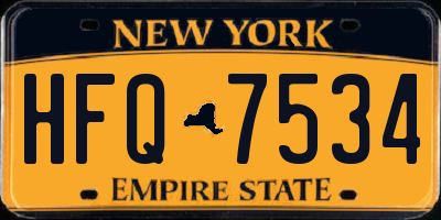 NY license plate HFQ7534