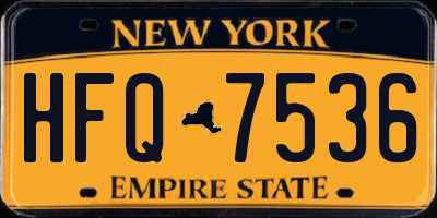NY license plate HFQ7536