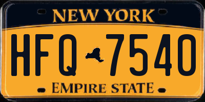 NY license plate HFQ7540