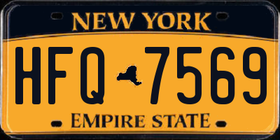 NY license plate HFQ7569