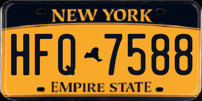 NY license plate HFQ7588