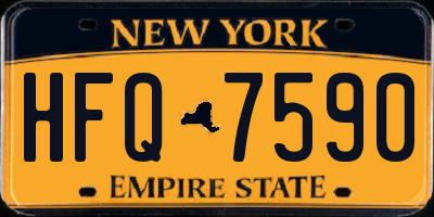 NY license plate HFQ7590