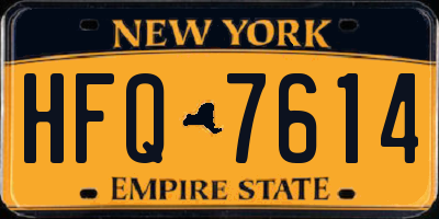 NY license plate HFQ7614