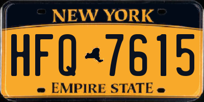 NY license plate HFQ7615