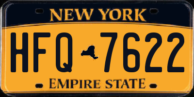 NY license plate HFQ7622