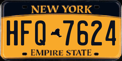 NY license plate HFQ7624