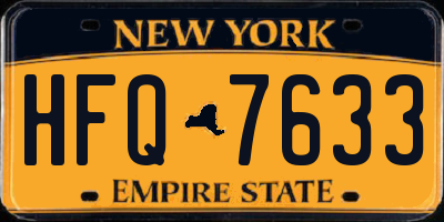 NY license plate HFQ7633