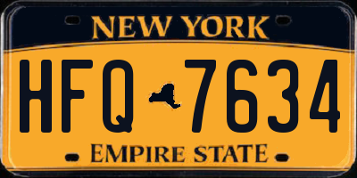 NY license plate HFQ7634