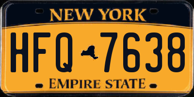 NY license plate HFQ7638
