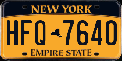 NY license plate HFQ7640
