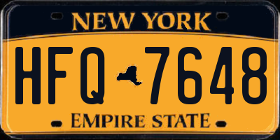 NY license plate HFQ7648