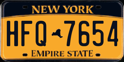 NY license plate HFQ7654