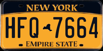 NY license plate HFQ7664