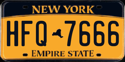 NY license plate HFQ7666