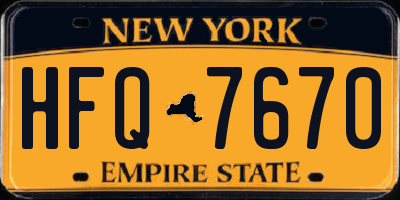 NY license plate HFQ7670