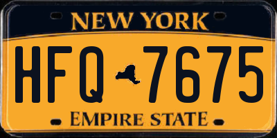 NY license plate HFQ7675