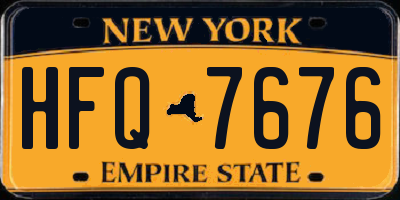 NY license plate HFQ7676