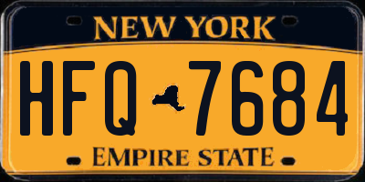 NY license plate HFQ7684