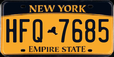 NY license plate HFQ7685
