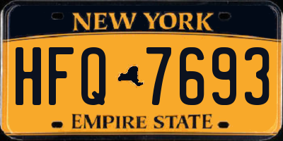 NY license plate HFQ7693