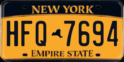 NY license plate HFQ7694