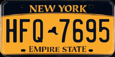 NY license plate HFQ7695
