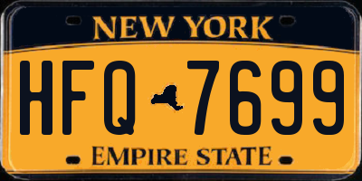 NY license plate HFQ7699