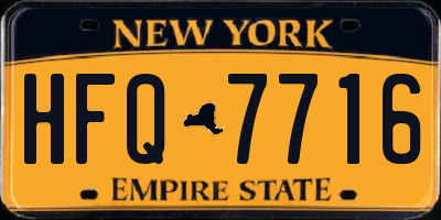 NY license plate HFQ7716