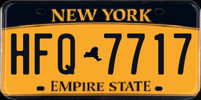 NY license plate HFQ7717