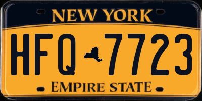 NY license plate HFQ7723